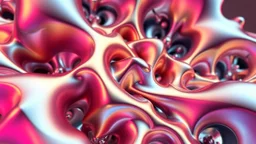 a 3d fractal structre made of metallic color 3d structures, pertty artistc background