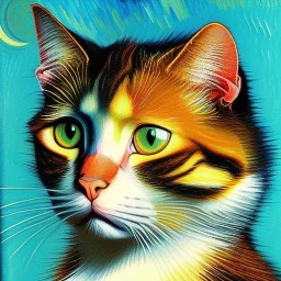 Portrait of a cat by Van Gogh