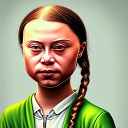 portrait of Greta Thunberg covered in oil