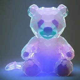 transparent multicolor crystal bear highly detailed