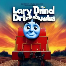 Larry David as Thomas the Tank Engine in a Saturday Night Fever dream movie poster