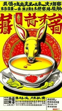 Japanese Kangaroo Soup Australian 80's Manga Style, Advertisement.