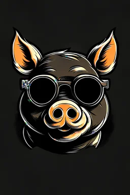 website header logo with a pig wearing black sunglasses