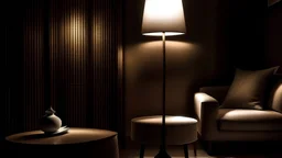 images of lamp modern but still very elegant in a room from a distance and soft glow