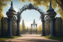 Ворота парка, в стиле русских сказок