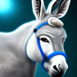 cute donkey with blue eyes