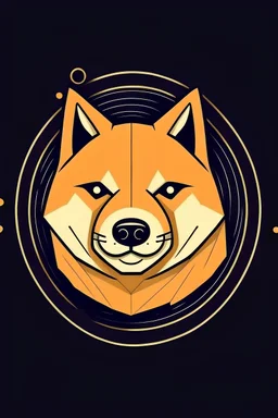 creates a logo of a cryptocurrency style shiba inua husky