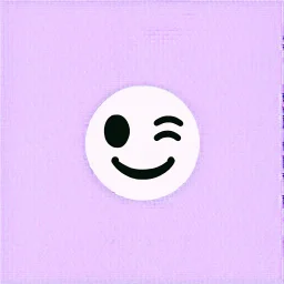 AI LOGO simple, winking face happy