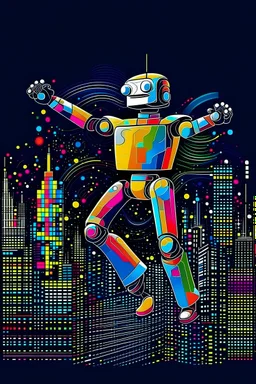 abstract robot dancer electronica music STYLE OF Hiroshi Nagai