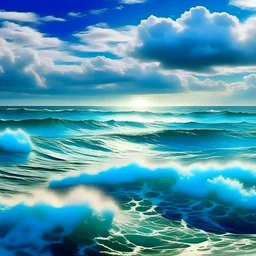Sea, waves made of clouds