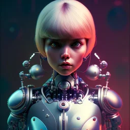 Extremely detailed and elaborate pixar style anamorphic cute cyborg girl with big eyes art by Ilya Kuvshinov with an intricate metal shield. Sci-fi futuristic fantasy realistic visually stunning deep colors colorful 4k 8k IMax CryEngine