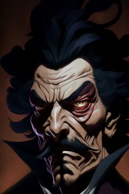 A portrait of a bizzare villain from One Piece anime, Caravaggio style