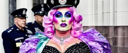 policeman dressed as a drag queen