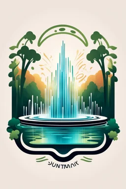 square logo, Symphony of fountains, landscape design of the park in the style of music and musicals