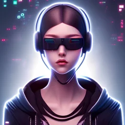 Cyberpunk hacker teen girl