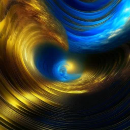 blue and gold vortex from water to heaven