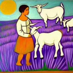 Lavender and goats picasso