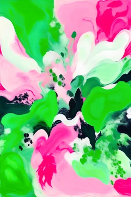 abstract art emerald green blush pink love