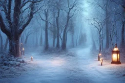 FOREST LANTERN WINTER PATH FALL