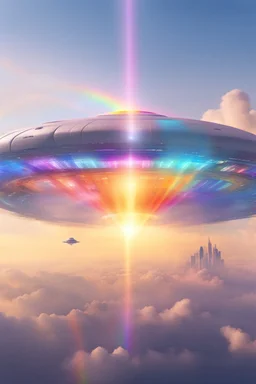 ufo rainbow, cité très futuriste ultra moderne, ufos fleet, intergalactic,