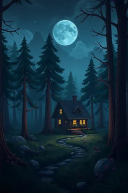 wallpaper animated dark forest cottagecore