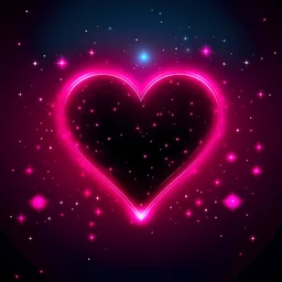 Create dark pink heart around stars and gradient background