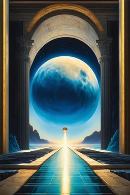 Ophelian lunar gateway; Neo-Surrealism; Optical Art; De Chirico