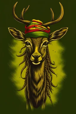 deer in rastafari style