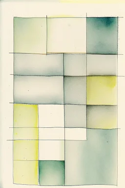 Abstract watercolor in the style of Agnes martin. Sketchy pencil outlines