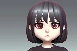 cute sad lonely 3D chibi girl