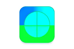 simple app logo, blue green