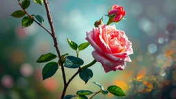 Climbing rose, background. Majestic, Gorgeous, epic, beautiful. Realistic. Digital oil painting art, vibrant colors, high quality, digital painting in 24 colors, vivid colors. Masterpiece, perfect composition. Clear image. Centered image. Ultra HD. 64K. Art by Willem Haenraets.