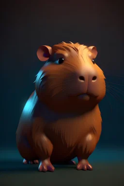 5 and Octane Render: An art piece showcasing a cute capybara with a 5 aspect ratio and rendered