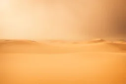 vast desert with sand storm