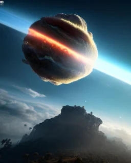 Dibujo animado del rey del planeta jupiter, calidad ultra, hiperdetallado, maximalista,, cielo con nubes pequeñas, 8k, cuerpo completo