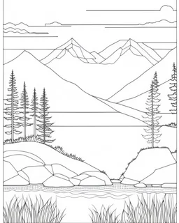 Coloring pages:Calmness and Relaxing Landscapes: Inner Peace