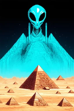 Aliens building the pyramids, using futuristic technology