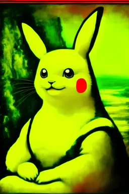 the Mona Lisa as pikachu