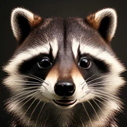 detailed portrait of raccoon with tribal jewelry