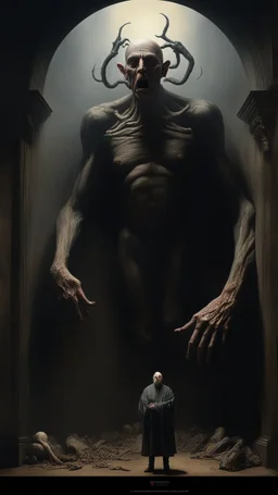Bosch nightmares paining style Title:the giant lized, 8k artistic photography, photorealistic concept art, soft natural volumetric cinematic perfect light, chiaroscuro, award-winning photograph, masterpiece, oil on canvas, Raphael, Caravaggio’s, Greg Rutkowski, people, beksinski, Giger