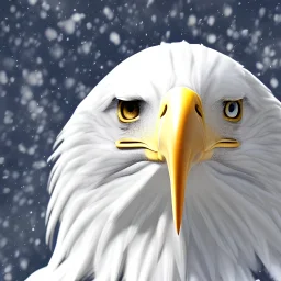portrait of an eagle, feathers, extremely sharp detail, finely tuned detail, ultra high definition, 8k, unreal engine 5, ultra sharp focus, winter ambiance, snowy mountains
