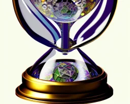 Cosmo space inside the glass of an hourglass, intricate, realistic, digital art, meticulously detailed