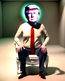 Donald Trump sitting in toilet scene, without pants, realistic image, tarantino style, casual, concept art, smooth, unreal engine 5, god lights, ray tracing, RTX, lumen lighting, ultra detail, volumetric lighting, 3d.