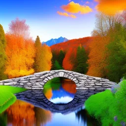 stone bridge in the highest mountains