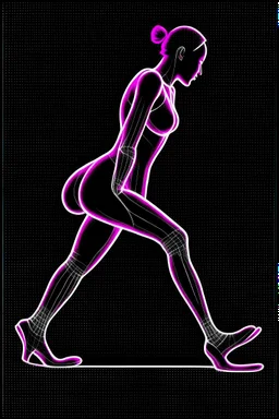 Anima; Neon X-Ray of a woman in heels; neo-futuristic