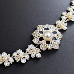 diamond and pearl necklace, art noveau, filigree, floral, breathtaking, highly ornate, delicate, intricate, photorealistic, high fashion, fine jewellery, luxury, designer