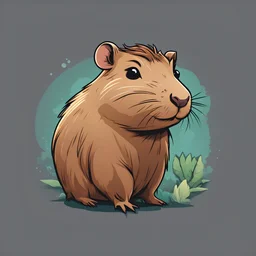 capybara with text "a3" logo in cartoon style