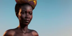 close up african beautiful lady proud