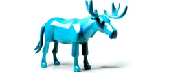 A cyan ice elemental moose painted by Piet Mondrian