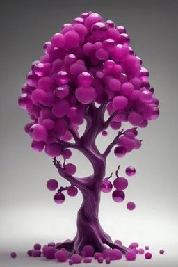 tree with cubic magenta crystal fruits